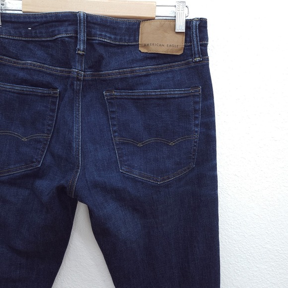 American Eagle Slim Taper Jeans Next Level Airflex Stretch Dark Wash 32 x 34 - Picture 10 of 14